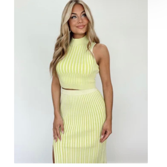 By Together lime skirt and cropped tank set - Picture 2 of 2